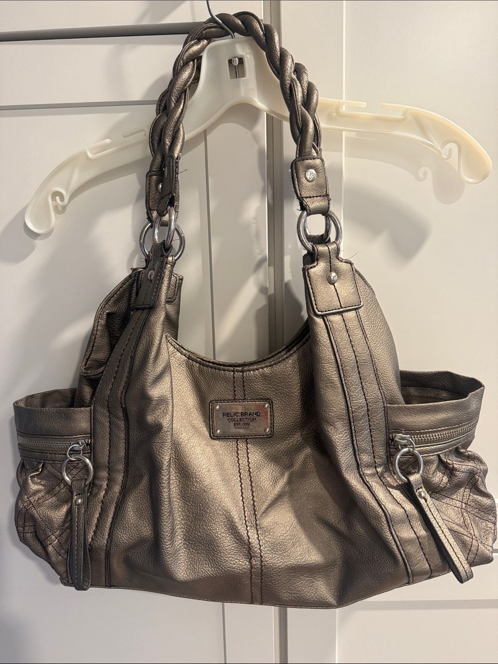 Relic Metallic Bronze Braided-Handle Shoulder Bag